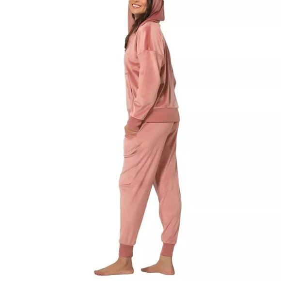 Felina Med 2 Piece Matching Velour Zip Hoodie Jacket Jogger Pants Set Tracksuit - Picture 7 of 10